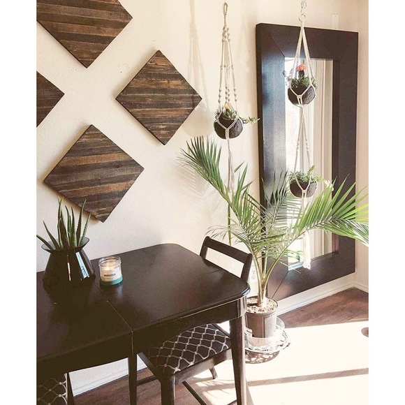 Set of 4 🌿 boho macramé plant hangers woven - Picture 3 of 6